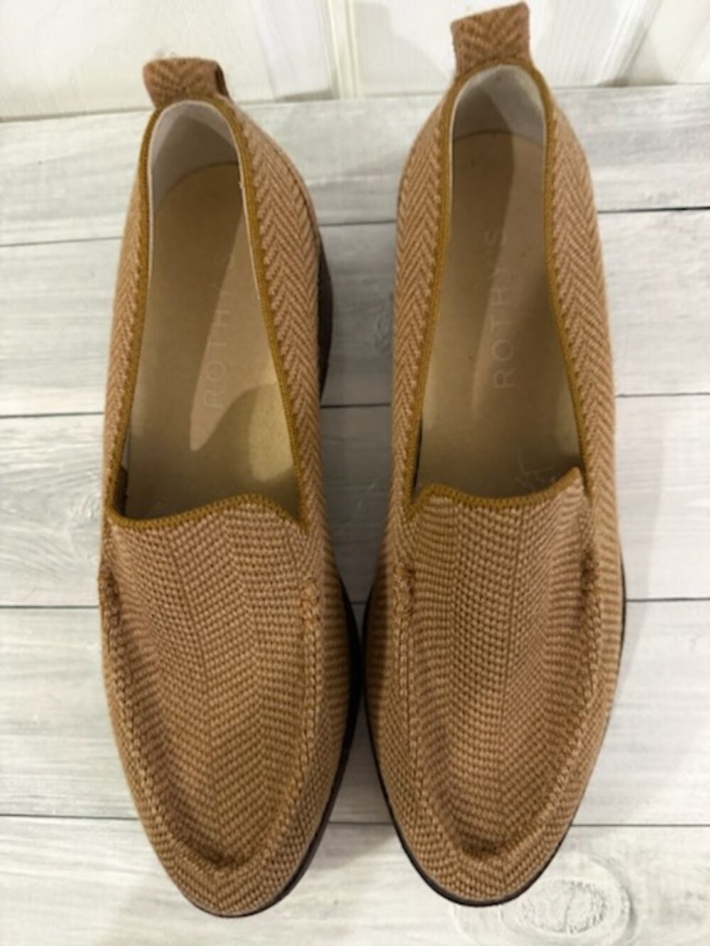 Rothy’s The Lug Loafer Teak Herringbone Merino Wool Size 9.5